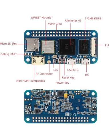 Computadora Banana Pi M2 Zero youyeetoo 512MB SDRAM WiFi Bluetooth