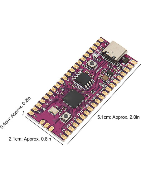 Placa Microcontrolador RasPi Pico RP2040 16MB USB C