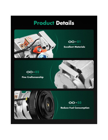 Compresor de A/C SCITOO para Toyota Corolla y Matrix 1.8L