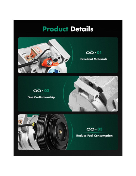 Compresor de A/C SCITOO para Toyota Corolla y Matrix 1.8L