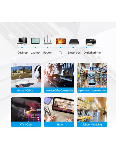 Cable de Extensión Ethernet VENTION Cat6 0.49m RJ45 Macho a Hembra