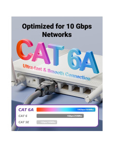 Conector RJ45 CAT6 VCELINK, 10 Gbps, Paquete de 6, Negro 2