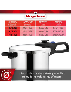 Olla a Presión Magefesa Favorit 6L Acero Inoxidable Inducción 2
