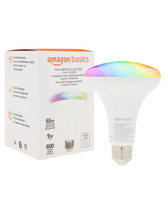 Bombilla LED inteligente BR30 Amazon Basics 9W RGBW E26