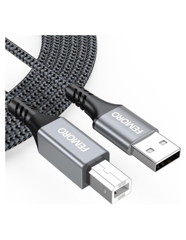 Cable de Impresora USB 2.0 FEMORO 10 Pies (3.05m) Alta Velocidad