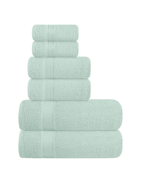 Conjunto de Toallas de Algodón Belizzi Home 6 Piezas Verde Mar