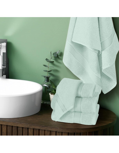 Conjunto de Toallas de Algodón Belizzi Home 6 Piezas Verde Mar