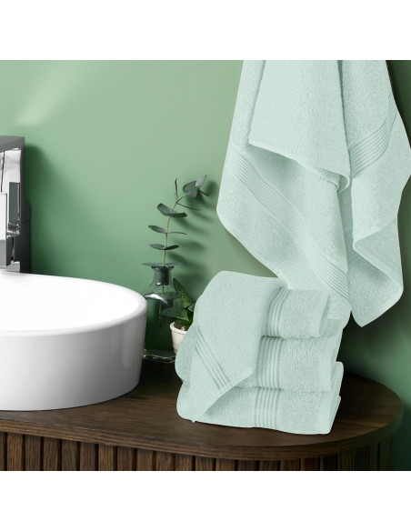 Conjunto de Toallas de Algodón Belizzi Home 6 Piezas Verde Mar