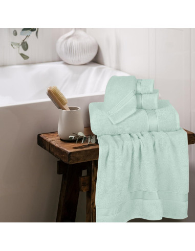 Conjunto de Toallas de Algodón Belizzi Home 6 Piezas Verde Mar