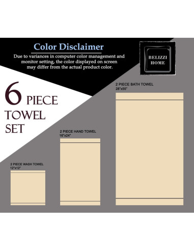 Conjunto de Toallas de Algodón Belizzi Home 6 Piezas Verde Mar