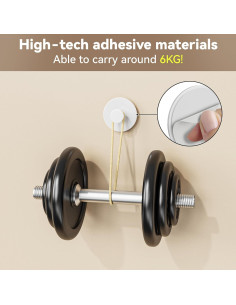 Gancho Adhesivo para Pared Bussdis 4 Piezas Acero Inoxidable Blanco 2