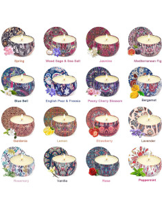 Set de 16 Velas Aromáticas de Cera de Soja Huike - Regalo Ideal 2