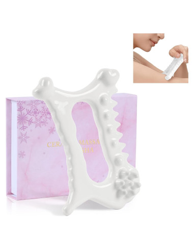 Herramienta Facial Gua Sha Cerámica 9 en 1 Worive - Masaje y Cuidado de la Piel