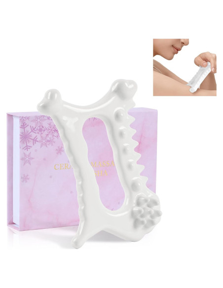 Herramienta Facial Gua Sha Cerámica 9 en 1 Worive - Masaje y Cuidado de la Piel