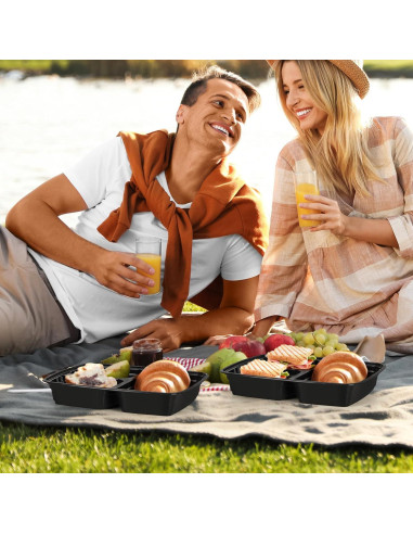 Paquete de 50 Contenedores KANEODOT 1.1 L 3 Compartimentos