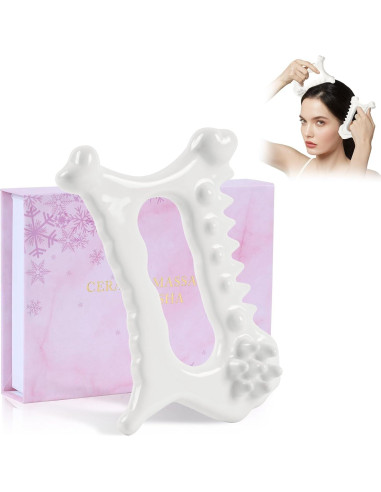 Herramienta Facial Gua Sha Cerámica 9 en 1 Worive - Masaje y Cuidado de la Piel