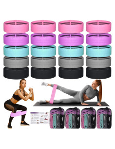 Bandas de Resistencia Shappy 20 Pcs 5 Niveles Tela Antideslizantes