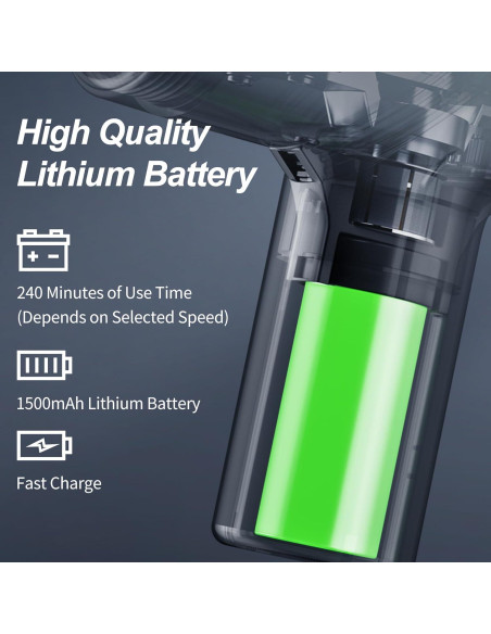 Pistola de Masaje LEK-518X-8 Portátil con 4 Cabezas Intercambiables