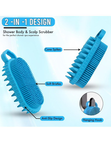 Exfoliador de cuero cabelludo Aholicshop de silicona 15cm