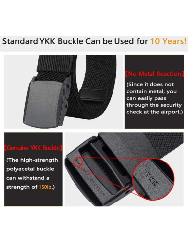 Cinturón Elástico LionVII para Hombre Ajustable 68.6-124.5 cm