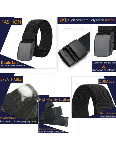 Cinturón Elástico LionVII para Hombre Ajustable 68.6-124.5 cm