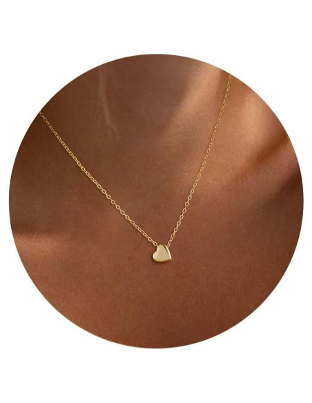 Collar de Corazón Platedo en Oro 14K para Mujeres 42 cm Collar de Corazón Platedo en Oro 14K para Mujeres 42 cm