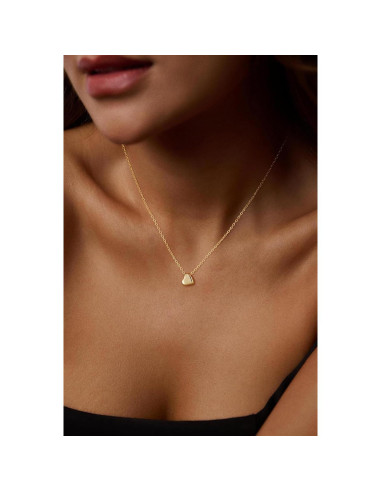 Collar de Corazón Platedo en Oro 14K para Mujeres 42 cm