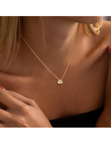 Collar de Corazón Platedo en Oro 14K para Mujeres 42 cm