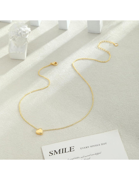 Collar de Corazón Platedo en Oro 14K para Mujeres 42 cm Collar de Corazón Platedo en Oro 14K para Mujeres 42 cm