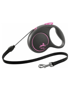 Correa Retráctil para Perros Flexi 5m Mediana Negro/Rosa hasta 20kg