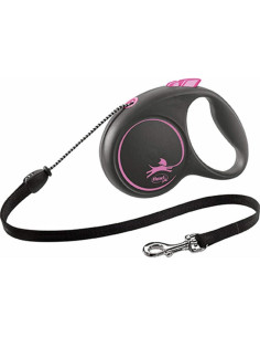 Correa Retráctil para Perros Flexi 5m Mediana Negro/Rosa hasta 20kg 2