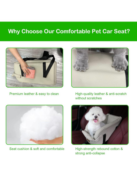 Asiento de coche para perros Asou 46x21.8x20.8cm hasta 5.9kg