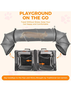 Transportín Doble 2-en-1 PETUX para Gatos - 86cm Gris 2