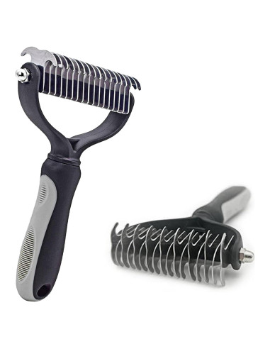 Cepillo Doble Cara PETACARE para Mascotas - Deshedding y Desenredado