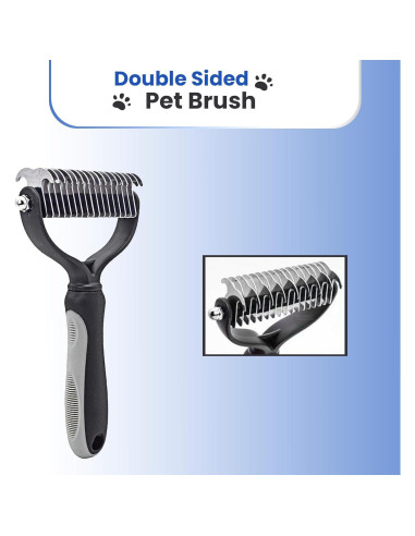 Cepillo Doble Cara PETACARE para Mascotas - Deshedding y Desenredado