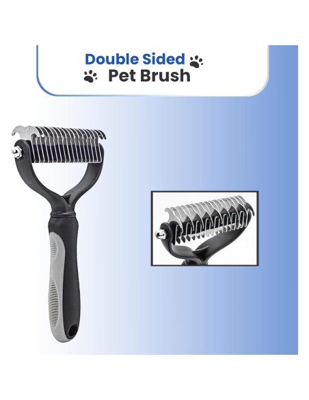 Cepillo Doble Cara PETACARE para Mascotas - Deshedding y Desenredado