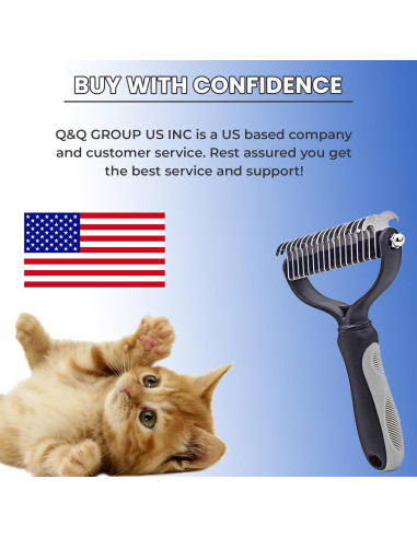 Cepillo Doble Cara PETACARE para Mascotas - Deshedding y Desenredado