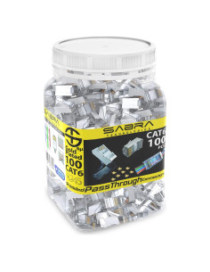 Conectores RJ45 Cat6 Blindados Sabra 100 PCS Alta Velocidad