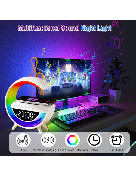 Lámpara de Mesa LED Inteligente CEIMUIK con Cargador Inalámbrico