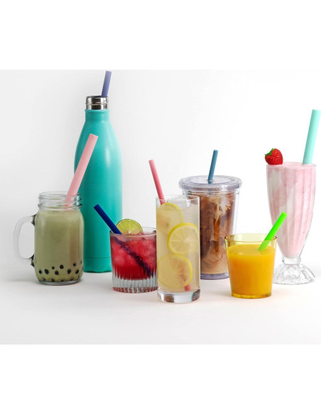 Popotes de Silicona Reutilizables GIR 2 Piezas Brillan en la Oscuridad