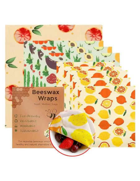 Envoltorios de Cera de Abejas Sulieschen - 9 Piezas Ecológicas Envoltorios de Cera de Abejas Sulieschen - 9 Piezas Ecológicas
