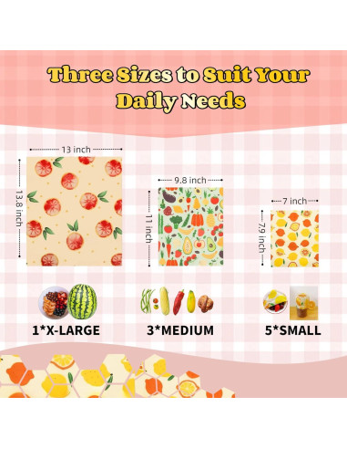 Envoltorios de Cera de Abejas Sulieschen - 9 Piezas Ecológicas