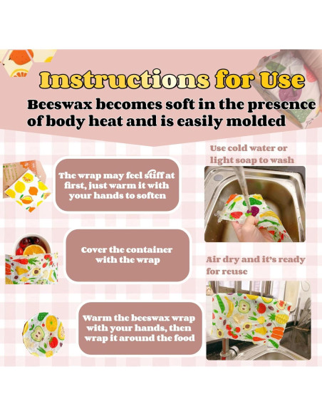 Envoltorios de Cera de Abejas Sulieschen - 9 Piezas Ecológicas Envoltorios de Cera de Abejas Sulieschen - 9 Piezas Ecológicas