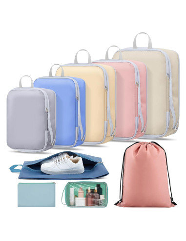 9 Piezas Cubos de Compresión Clysee para Viaje Multicolor