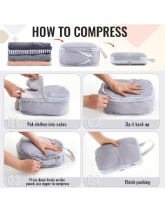 9 Piezas Cubos de Compresión Clysee para Viaje Multicolor 2