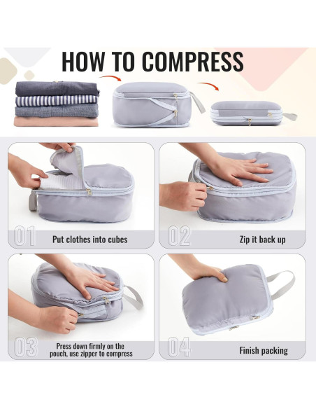 9 Piezas Cubos de Compresión Clysee para Viaje Multicolor