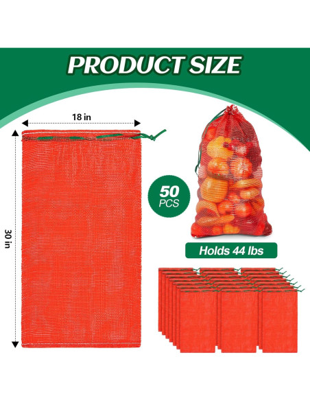 Bolsas de Malla Reutilizables Berlune 50 Pcs 45x75 cm 20 kg