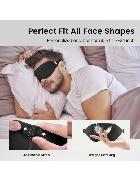Máscara de Sueño Audree 3D Bloqueadora de Luz Negra