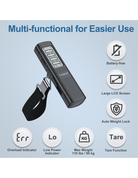 Báscula de Equipaje Digital Sin Batería Longang 50kg