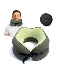 Almohada de Viaje Cesperi Verde Aguacate Espuma de Memoria